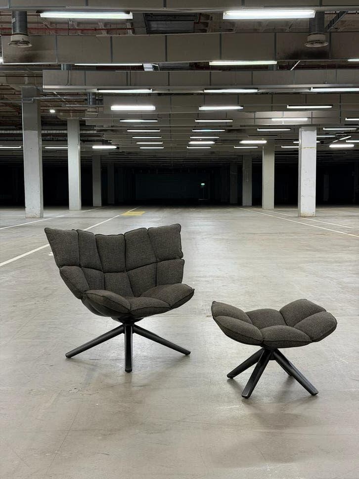 BB Italia Husk Fauteuil + Ottoman | NIEUWSTAAT + Garantie, Huis en Inrichting, Fauteuils, 75 tot 100 cm, 75 tot 100 cm, Zo goed als nieuw