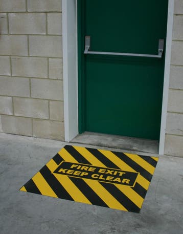 “FIRE EXIT KEEP CLEAR” waarschuwingstape voor nooduitgang -, Verzenden