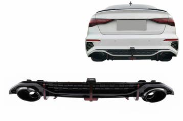 Diffuser Audi S3 Sedan 8Y RS-Look Zwart met sierstukken, Ophalen of Verzenden, Nieuw