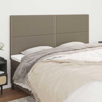 vidaXL Hoofdbord taupe 200x5x118/128 cm Stof, Verzenden, Nieuw, Stof