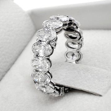 Ring - 14 karaat Witgoud - 6.51ct. tw. Diamant (Lab-grown) -, Nieuw