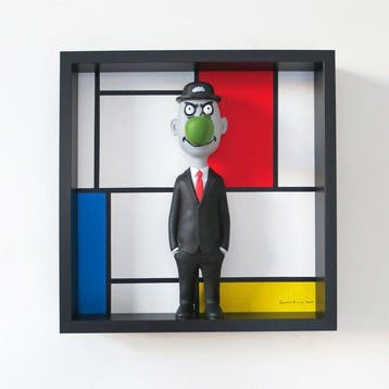 Dario Assisi - (Pop) Magritte in the Mondrian world 3d - The
