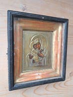 Icoon - Moeder Gods van Vladimir - Hout, Glas, Messing