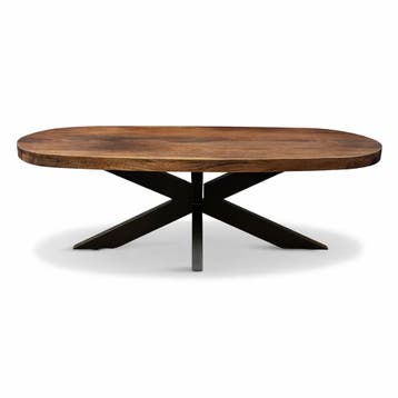 Salontafel Deens Ovaal Björn 120x70cm Mango Walnoot, Ophalen of Verzenden, Nieuw