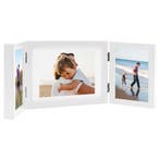 vidaXL Fotolijst drieluik 22x15 cm+2x(10x15 cm) wit, Verzenden, Nieuw