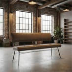 Leren eetkamerbank Solid - Granada Taupe (taupe/bruin) -, Huis en Inrichting, Stoelen, Ophalen of Verzenden, Nieuw, Leer