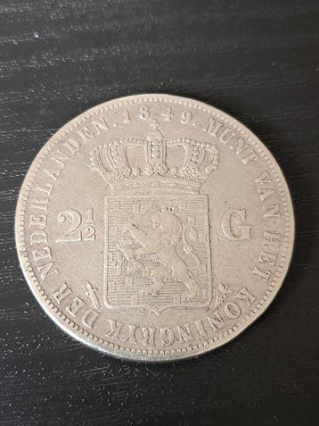 Nederland. Willem III. 2 1/2 Gulden 1849 (Zonder