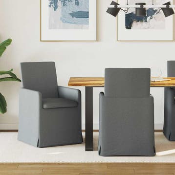 vidaXL Eettafelstoelen 2 st Stof Donkergrijs 57 x 67 x 95 cm, Huis en Inrichting, Stoelen, Verzenden, Nieuw