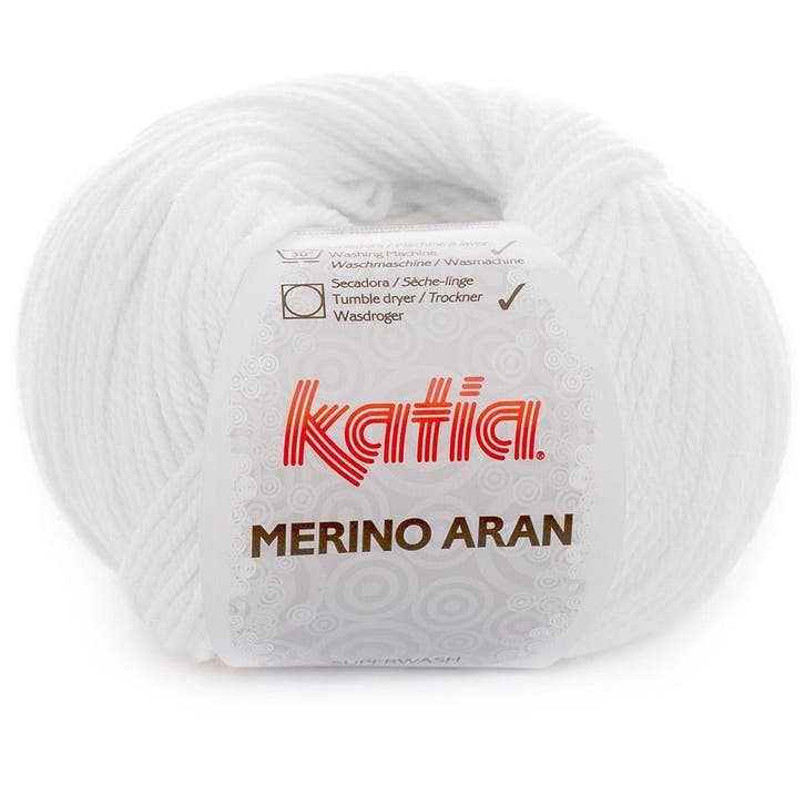 Katia Merino Aran - 01 wit - Merinogaren, Hobby en Vrije tijd, Breien en Haken, Ophalen of Verzenden