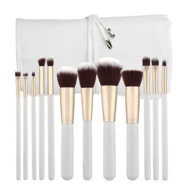 Luxe Make-up Brush Set Wit - 12 pcs, Ophalen of Verzenden, Nieuw, Make-up