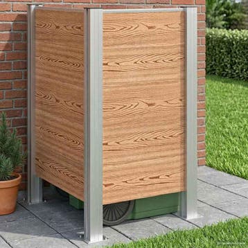 vidaXL Afvalbak Schutting Bruin 85 x 85 x 115 cm Aluminium, Doe-het-zelf en Verbouw, Verzenden, Nieuw