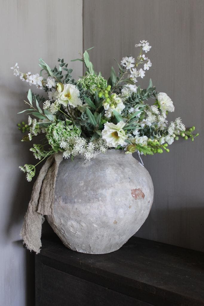 Aura Peeperkorn authentieke stenen waterpot - maat M, Huis en Inrichting, Woonaccessoires | Vazen, Nieuw, Ophalen of Verzenden