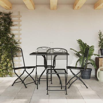 vidaXL 5-delige Tuinset metaalgaas antracietkleurig, Verzenden, Nieuw, Tuinset, Overige materialen