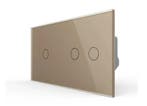 Livolo Touchscreen Schakelaar | Goud | 1+2 | Aan/Uit, Ophalen of Verzenden, Nieuw, Schakelaar