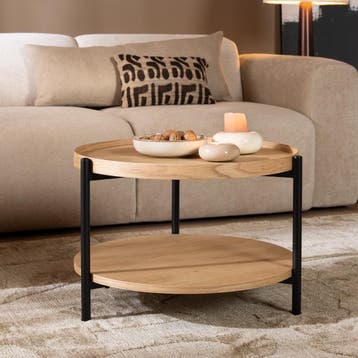 50% Korting: Salontafel Rio Ø58 cm blank eiken, Ophalen, Scandinavisch, Japandi, Landelijk, Modern, Zo goed als nieuw, Eikenhout