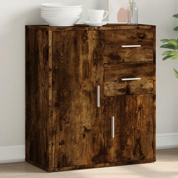 vidaXL Dressoir 60x31x70 cm bewerkt hout gerookt, Verzenden, Nieuw, Overige houtsoorten, Minder dan 50 cm