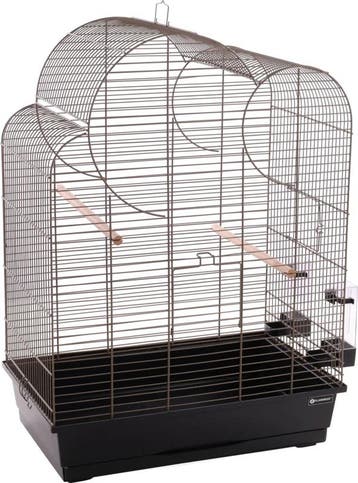 Vogelkooi Flamingo Wammer 1 Taupe/Zwart – Ruime Binnenkoo., Verzenden, Nieuw, Overige materialen, Vogelkooi