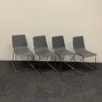 complete set van 4 stuks Johanson Speed stoelen, antraciet, Ophalen of Verzenden, Gebruikt, Zwart, Leer