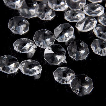 10 x prachtige tussenzetsel octagon facetkraal glas 2 gat..., Ophalen of Verzenden, Nieuw, Tussenstuk of Tussenkraal