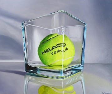 Roi Passarini - Palla da tennis in vaso di vetro