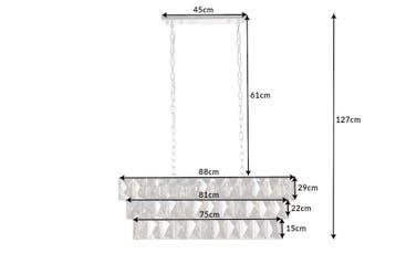 Hanglamp KRISTALL 90cm elegant grijs - 42810, Ophalen of Verzenden, Nieuw