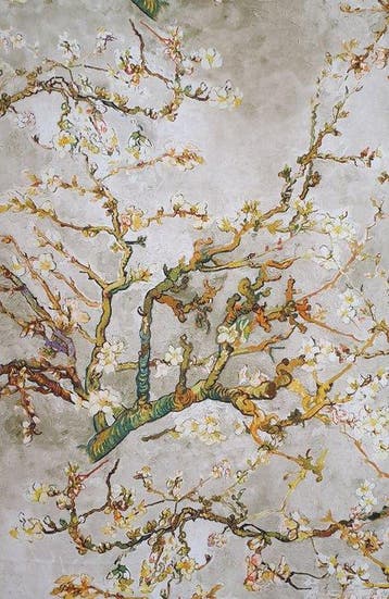 Van Gogh exclusieve stof Amandelbloesem - 300x280 cm -