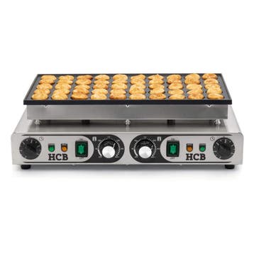 HCB Poffertjesbakplaat - 50 dops - 230V - RVS, Verzenden, Nieuw in verpakking, Fornuis, Frituur en Grillen