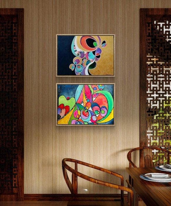 Milena Bernardini - Waltz n.2 e Viaggio onirico (n.2 quadri), Antiek en Kunst, Kunst | Schilderijen | Modern