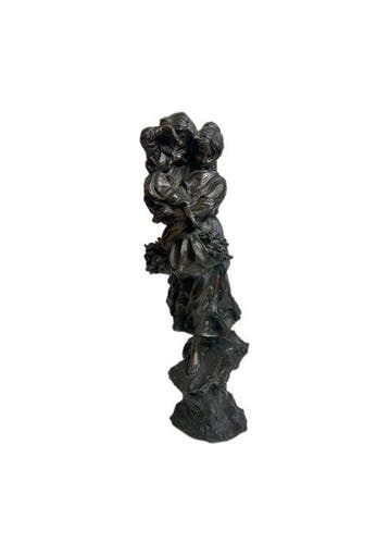 Edoardo Cammilli (1881-?) - sculptuur, Perché papà non, Antiek en Kunst