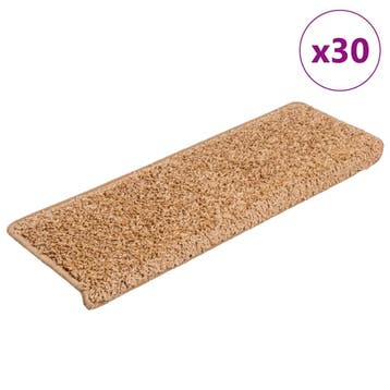 vidaXL Trapmatten 30 st 65x21x4 cm beige rechthoekige rand, Verzenden, Nieuw
