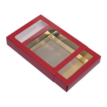Chocoladeletterdoos GK7 Rood / Goud 26st, Verzenden, Nieuw
