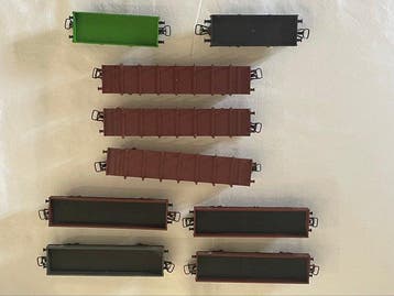 Jouef H0 - Model treinwagon (9) - Set van platte wagens en, Nieuw