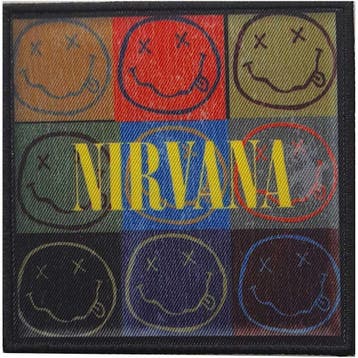 Nirvana Distressed Smiley Blocks patch officiële merchandise, Verzamelen, Ophalen of Verzenden, Nieuw, Kleding