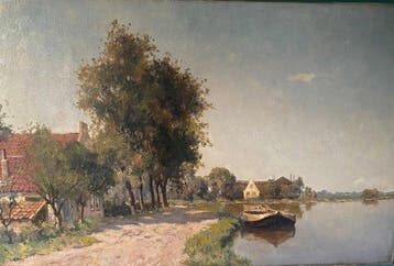 Gerard Altman (1877-1940) - Polderlandschap met boerderijen, Antiek en Kunst, Kunst | Schilderijen | Klassiek
