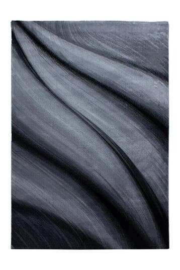 Modern Vloerkleed | Miami | Golven | Zwart | 140x200 cm, Verzenden, Nieuw