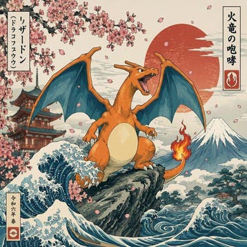 MEDSAN - Charizard Great Wave () - UNIQUE WORK