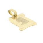 Gouden hanger van het gezicht van Jezus op perkament, Ophalen of Verzenden, Gebruikt, Goud, Overige merken