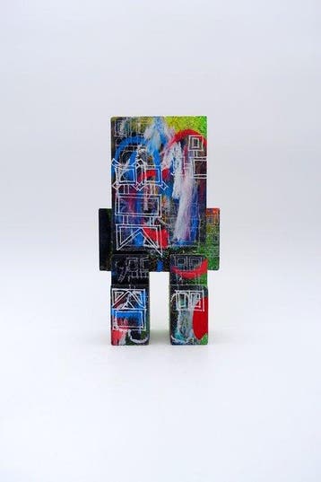 Wxyz (1980) - sculptuur, 322-1 - 18.5 cm - Gips, Keramiek