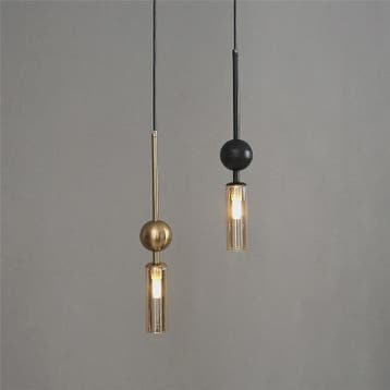 Luxe Scandinavische Hanglamp Goud/Zwart met Glas - Sfeervoll, Verzenden, Nieuw