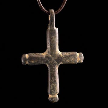 Viking periode Brons Zeldzame Scandinavische bronzen kruis
