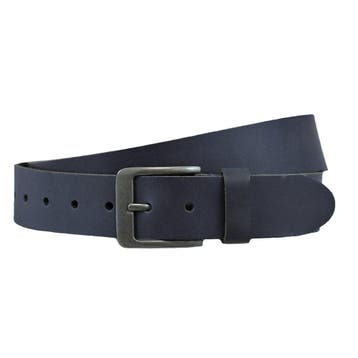 Houtkamp Unisex Leren Riem Blauw – 4 cm - 85, Kleding | Dames, Verzenden, Nieuw, 100 cm of meer, 3 tot 5 cm
