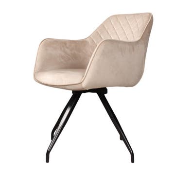 DS4U - Romy eetkamerstoel - Set van 6 - Champagne - Velvet, Ophalen of Verzenden, Nieuw