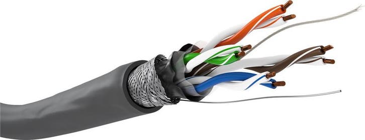 CAT 5e netwerkkabel, SF/UTP, grijs-100 m, Computers en Software, Pc- en Netwerkkabels, Nieuw, Ophalen of Verzenden