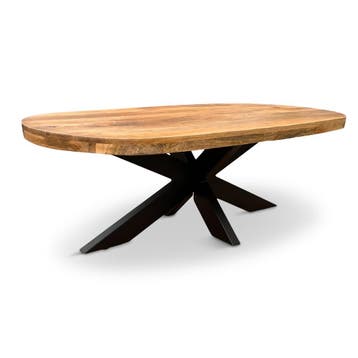 Salontafel Deens ovaal Björn mango incl. spinpoot, Overige materialen, 100 tot 150 cm, Nieuw, 50 tot 100 cm