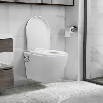 vidaXL Hangend toilet randloos met bidetfunctie keramiek wit, Verzenden, Nieuw