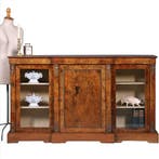 Engelse Credenza in noten met inlegwerk en brons ca 1860 No3, Ophalen of Verzenden