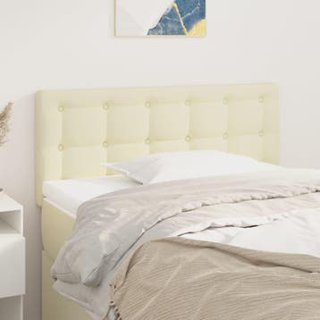 vidaXL Hoofdbord 100x5x78/88 cm kunstleer crèmekleurig, Verzenden, Nieuw, Crème, Overige materialen