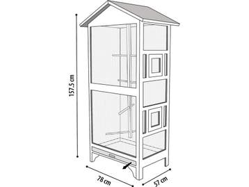 Flamingo Cottage Nevada - Houten volière 78x57x157,5 cm - 8, Verzenden, Zo goed als nieuw