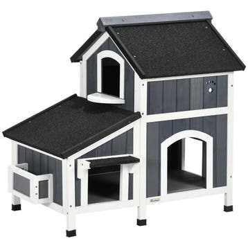 TRUUSK Kattenhuis Van Sparrenhout - 2 Verdiepingen - Weerbes, Verzenden, Nieuw