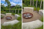 Rockwood® Betonnen bank binnenbocht 1.37m, Tuin en Terras, Tuinsets en Loungesets, Ophalen of Verzenden, Nieuw, Hout